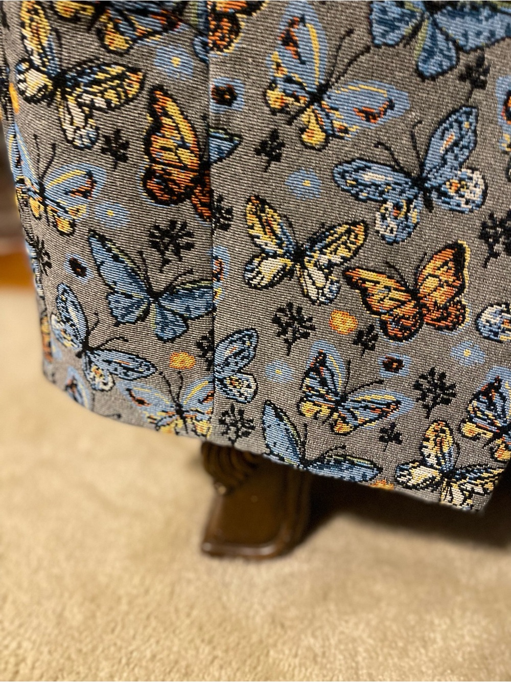 DAVI & DANI Butterfly Print Wide Leg Trousers in Blue and Yellow - Picture 4 of 7